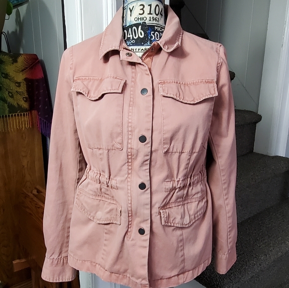 ANA~PALE PINK CARGO ZIP & SNAP JACKET! - Picture 2 of 15